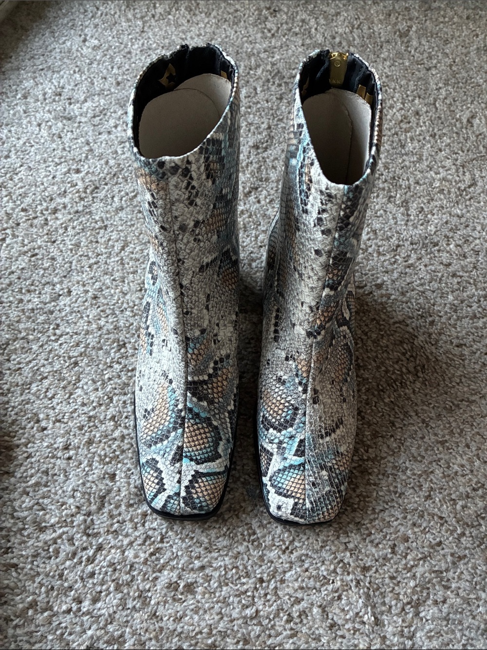 Scotch & Soda Multi-Color Snake-Print Ankle Boots